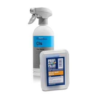 SET Profi Polish Reinigungsknete blau mild + Koch Chemie Clay Spray